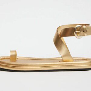 Tibi Dwayne sandals, gold, 37, $150.